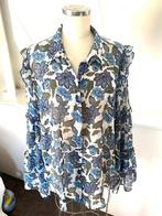 MISA nieuwe blauwe bloem dessin blouse ruches mt 38/40 CHCS, Maat 38/40 (M), Blauw, Misa, Ophalen of Verzenden
