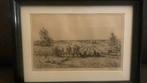 Ets.  korenoogst, Antiek en Kunst, Kunst | Etsen en Gravures, Verzenden