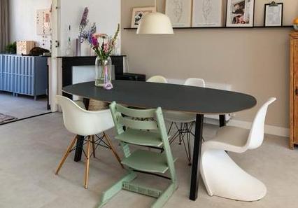 Handgemaakte eettafel ovaal HPL Fenix 220 x 110 hay/muuto, Huis en Inrichting, Tafels | Eettafels, Gebruikt, 100 tot 150 cm, 200 cm of meer