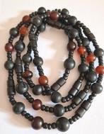 Houten en kunststof kralen ketting., Ophalen of Verzenden, Zo goed als nieuw, Zwart
