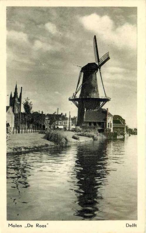 (300-383-025) Delft Molen De Roos, Verzamelen, Ansichtkaarten | Nederland, Zuid-Holland, Verzenden