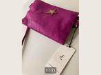 Fabienne Chapot FAB fuchsia tasje tas handtas clutch leer, Ophalen of Verzenden, Zo goed als nieuw, Roze, Handtas