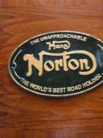 Norton motorfiets Manx gietijzeren plaat, Ophalen of Verzenden, Zo goed als nieuw, Reclamebord