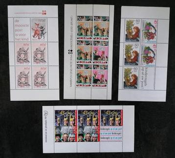 Kinderpostzegel velletjes 1980, 1981, 1982 en 1984. Postfris beschikbaar voor biedingen