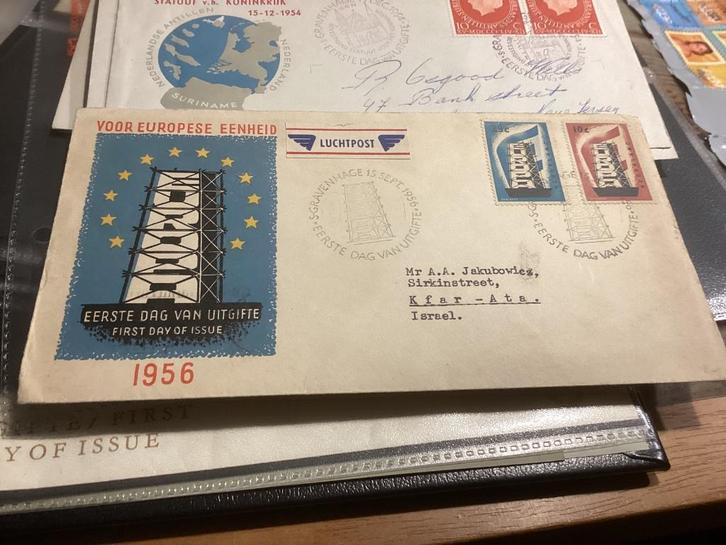 No5818 per luchtpost E27 gelopen Israel Heb ook van, Postzegels en Munten, Postzegels | Eerstedagenveloppen, Beschreven, Nederland