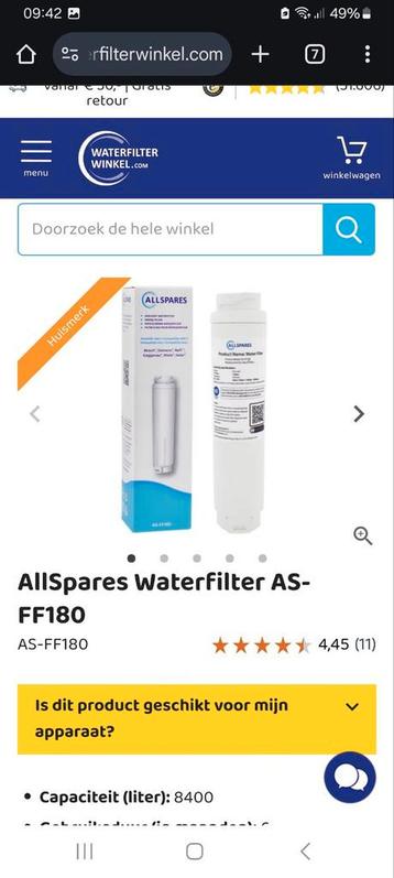 2 waterfilters amerikaanse koelkast beschikbaar voor biedingen