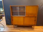 Vintage highboard teak wandkast buffetkast mid century desig, .., Minder dan 150 cm, ..., 25 tot 50 cm