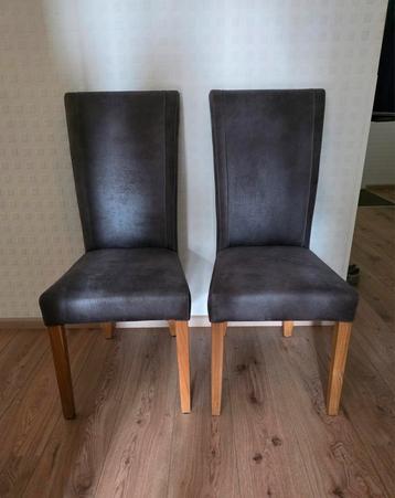 2 eetkamerstoelen eetkamer stoelen stoel grijs antraciet  beschikbaar voor biedingen