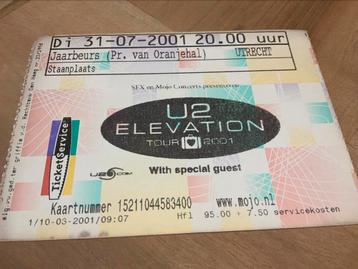 Ticket U2 Elevation Concert Tour Jaarbeurs Utrecht 2001 beschikbaar voor biedingen