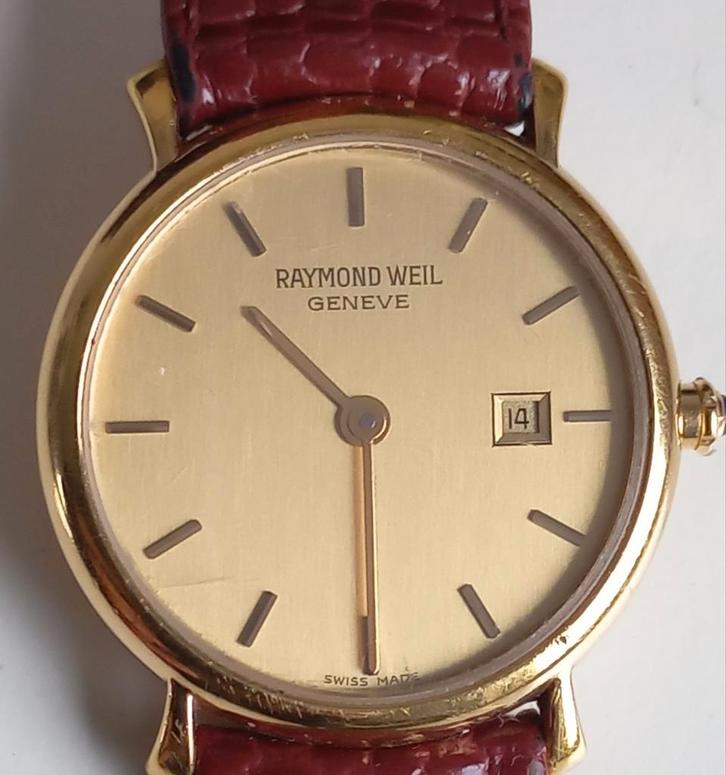 Raymond Weil horloge 18 krt gold plated, Sieraden, Tassen en Uiterlijk, Horloges | Antiek, Overige merken, Goud, 1960 of later