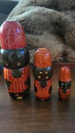 Baboesjka set - Zwart & Rood - 4 delig - 17cm, Ophalen of Verzenden