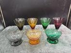 Vintage gekleurde glazen - set van 7, Glas of Glazen, Gebruikt, Ophalen of Verzenden, Glas