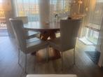 4 creme / witte eetkamerstoelen, Huis en Inrichting, Stoelen, Ophalen, Gebruikt, Wit, Leer
