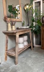 Sidetable oud hout schorskleur, Ophalen, Nieuw, 25 tot 50 cm, Rechthoekig