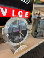 Vintage Glazen Tafelklok met Thermometer & Hygrometer, Antiek en Kunst, Ophalen of Verzenden