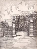 Leek tekening  monumentale Toegangspoort Sievers 50/60er jar, Antiek en Kunst, Ophalen of Verzenden