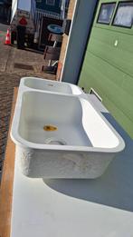 Wasbak dubbel Corian, Ophalen, Zo goed als nieuw, Wastafel, Industriepark 2a 9351PA Leek