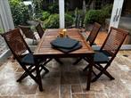 Houten tuintafel met stoelen, Tuin en Terras, Tuinsets en Loungesets, Ophalen, 4 zitplaatsen, Gebruikt, Tuinset