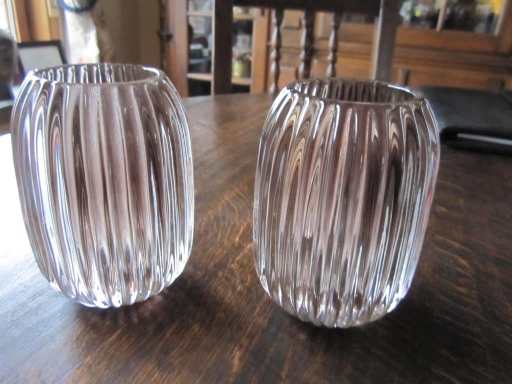 Twee Serene space living ribbed glass votive holders, Overige materialen, Verzenden, Zo goed als nieuw, Kandelaar