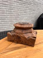 Grote houten kandelaar, stoer en sober., Huis en Inrichting, Woonaccessoires | Zuilen en Pilaren, Ophalen, Zo goed als nieuw