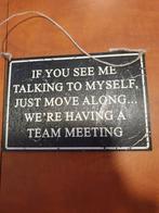 Houten Wandbordje - Team Meeting - 20x15cm, Example@example.com, Nieuw, Example address 123, Generic