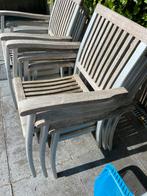Te koop set van 6 hardhouten tuinstoelen, Ophalen, Gebruikt, Hout