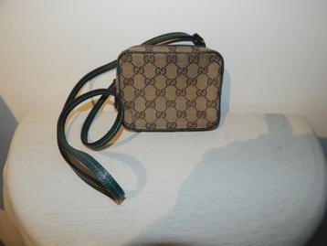 Gucci schoudertasje monogram print groen leer crossbody beschikbaar voor biedingen