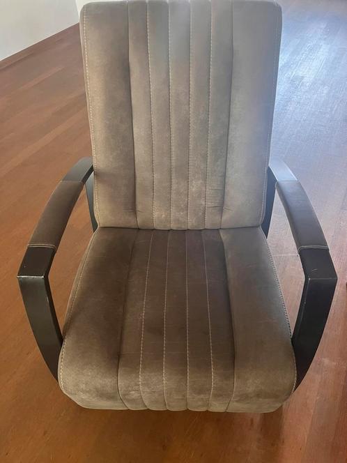 Fauteuil Relaxstoel Taupe - zwart, Huis en Inrichting, Fauteuils, Gebruikt, Ophalen