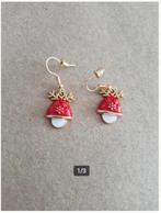 Paddenstoelen oorbellen hh, Sieraden, Tassen en Uiterlijk, Oorbellen, Overige materialen, Hangers, Onbekend, Nieuw
