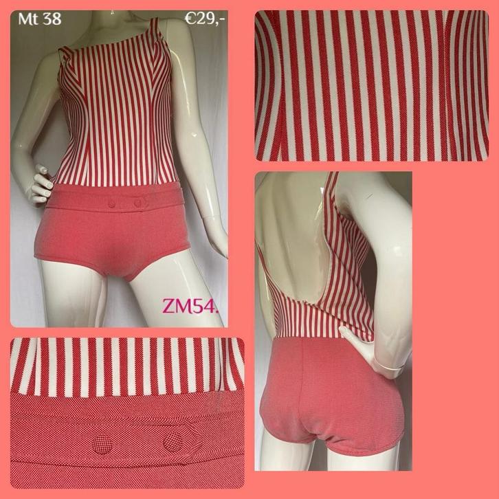 ZM54. Vintage badpak mt 38, Kleding | Dames, Badmode en Zwemkleding, Gedragen, Badpak, Rood, Verzenden