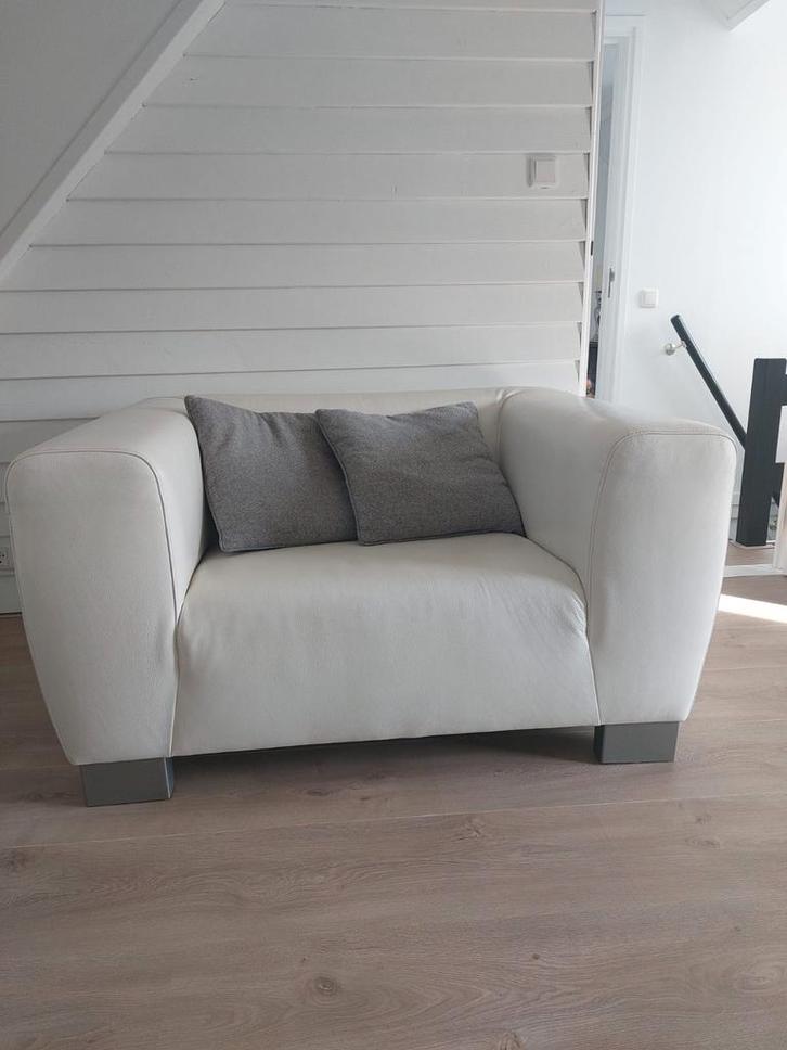 Luxe fauteuil, loveseat, Huis en Inrichting, Fauteuils, Zo goed als nieuw, Leer, 100 tot 125 cm, Ophalen of Verzenden