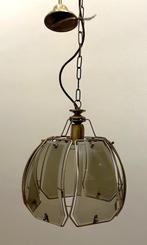 Vintage Hollywood Regency jaren 60 hanglamp, Huis en Inrichting, Lampen | Hanglampen, Glas, Gebruikt, Ophalen of Verzenden