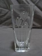 Glaskunst vaas vaasje etsmerk gesigneerd vintage glazen vaas, Overige kleuren, Ophalen of Verzenden, Minder dan 50 cm, Glas