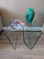 Moderne design bijzettafel, 55x45x45cm, gehard glas, Minder dan 55 cm, Modern, minimalistisch, Rechthoekig, Ophalen