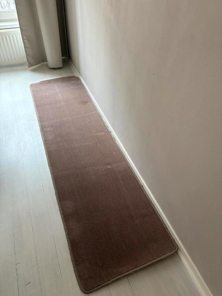 Loper / tapijt – 230x61 cm – zacht bruin, Huis en Inrichting, Stoffering | Tapijten en Kleden, Zo goed als nieuw, 50 tot 100 cm