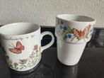 Nutroma melkbeker en mok vuurvlindertje op tijm, Ophalen of Verzenden, Zo goed als nieuw, Overige stijlen, Kop(pen) en/of Schotel(s)