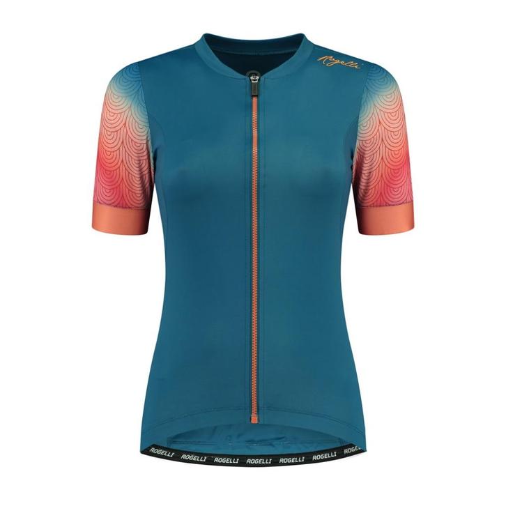 dames Fietsshirt Rogelli Waves licht blauw coral  Race fit, Sport en Fitness, Wielrennen, Nieuw, Kleding, Verzenden