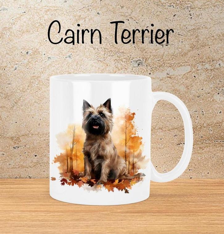 Cairn Terriër Herfstmok, Huis en Inrichting, Keuken | Servies, Nieuw, Kop(pen) en/of Schotel(s), Overige stijlen, Verzenden