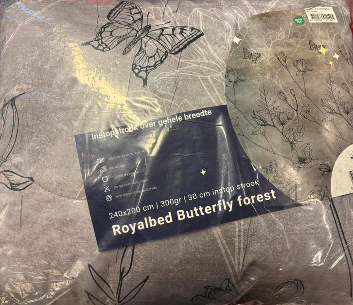 Lits-Jumeaux Dekbed zonder hoes Royalbed Butterfly Forest, Huis en Inrichting, Slaapkamer | Beddengoed, Nieuw, Deken of Dekbed