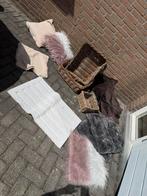 Rieten manden met kussens, Ophalen of Verzenden, Zo goed als nieuw, Rond, Riet