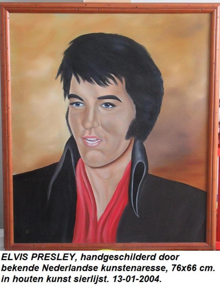ELVIS PRESLEY, UNICA handgeschilderd, 76x66 cm . 2004, Verzamelen, Muziek, Artiesten en Beroemdheden, Zo goed als nieuw, Poster, Artwork of Schilderij