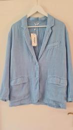 Nieuwe blauwe linnen blazer 36 S baggy colbertje lichtblauw, Penn&ink, Blauw, Nieuw, Ophalen of Verzenden