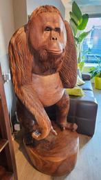 Houten Orang-oetan Beeld. 170 cm 300 kg. Made in Bali., Antiek en Kunst, Ophalen