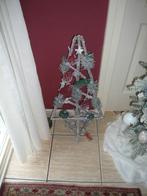 zilverkleurig houten kerstboompje met verlichting 35x70cm, Diversen, Kerst, Ophalen of Verzenden, Zo goed als nieuw