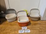 Tupperware serveerwonders gekleurd, Ophalen of Verzenden, Gebruikt, Bruin, Bak of Kom