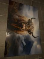 Buffel op plexiglas 120 cm groot, Ophalen, Zo goed als nieuw, Schilderij, 100 tot 125 cm