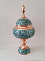 Handgemaakte Perzische Turquoise Snoepschaal – Feroozeh Koob, Huis en Inrichting, Woonaccessoires | Overige, Ophalen, Nieuw
