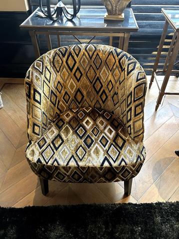 Fauteuil van Colmore in zwart, goud & wit beschikbaar voor biedingen