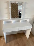 Kaptafel met spiegel en verlichting, Ophalen, Kunststof, Gebruikt, 100 tot 150 cm