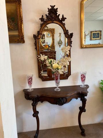 Prachtige antieke snijwerk sidetable met spiegel beschikbaar voor biedingen